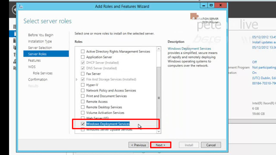 Add Windows Deployment Services